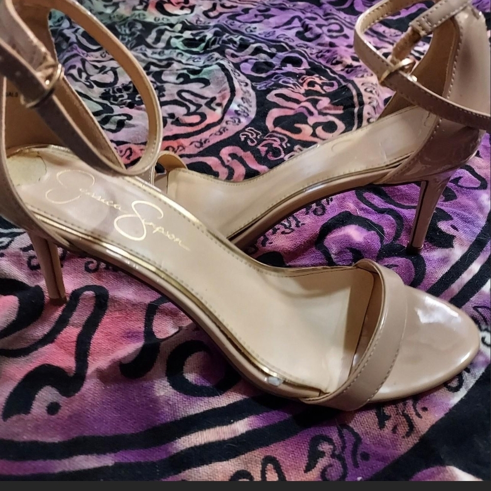 Jessica Simpson Nude Strappy Heels